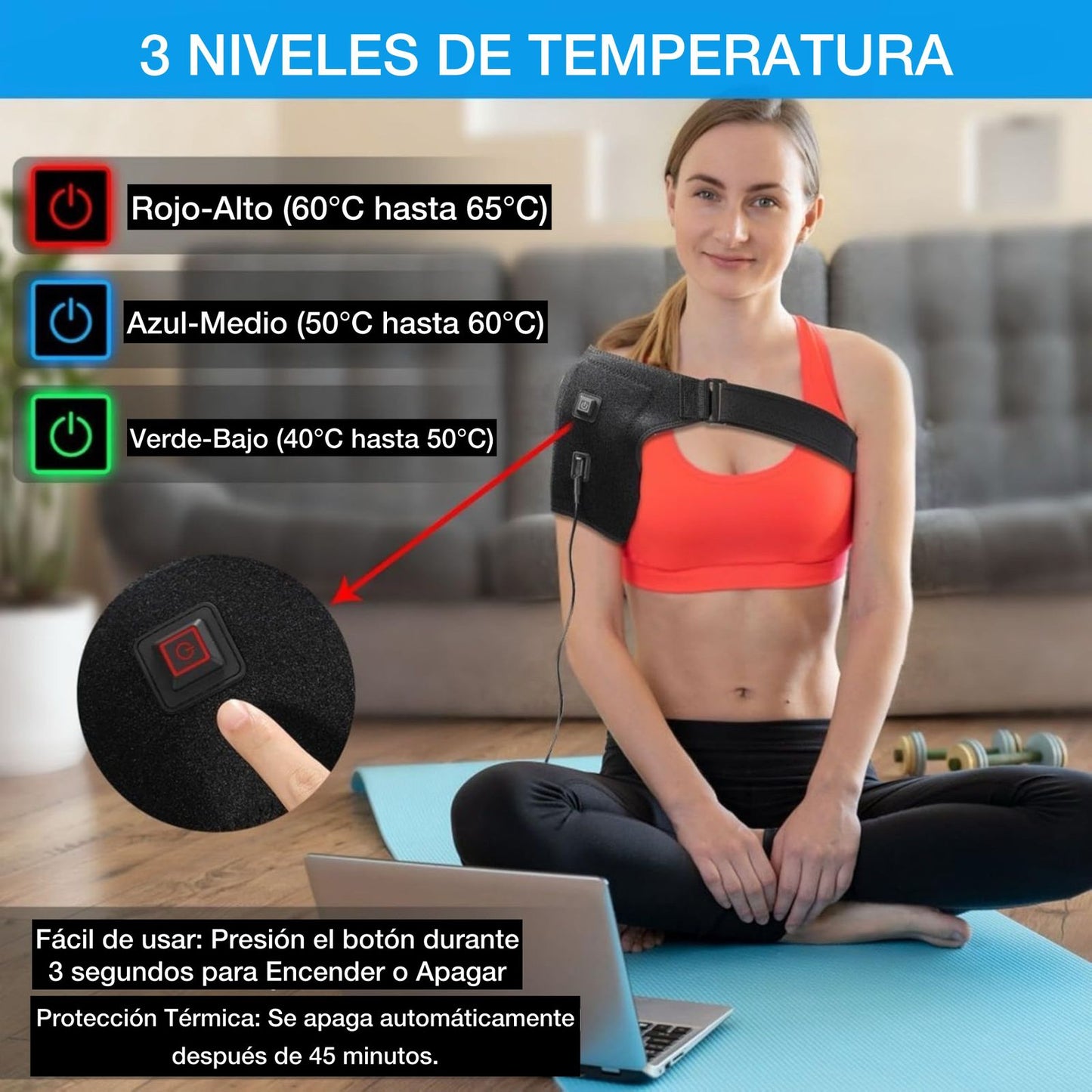 ALMOHADILLA TERMICA PARA HOMBRO - ALIVIO INMEDIATO DEL DOLOR Y MEJOR MOVILIDAD